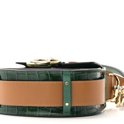 Chloe Calfskin Crocodile Embossed Small Tess Bag Woodsy Green 9 of 9