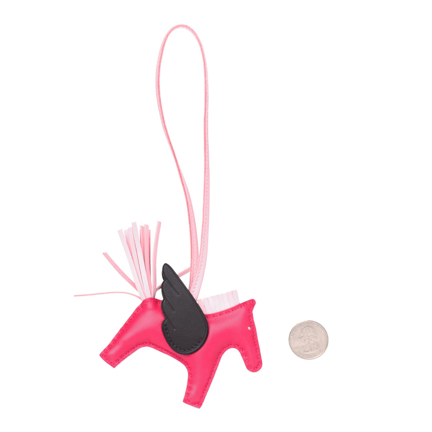 Hermes Milo Lambskin Grigri Rodeo Pegase Horse Bag Charm PM Framboise Rose Sakura Rouge Sellier 2 of 4