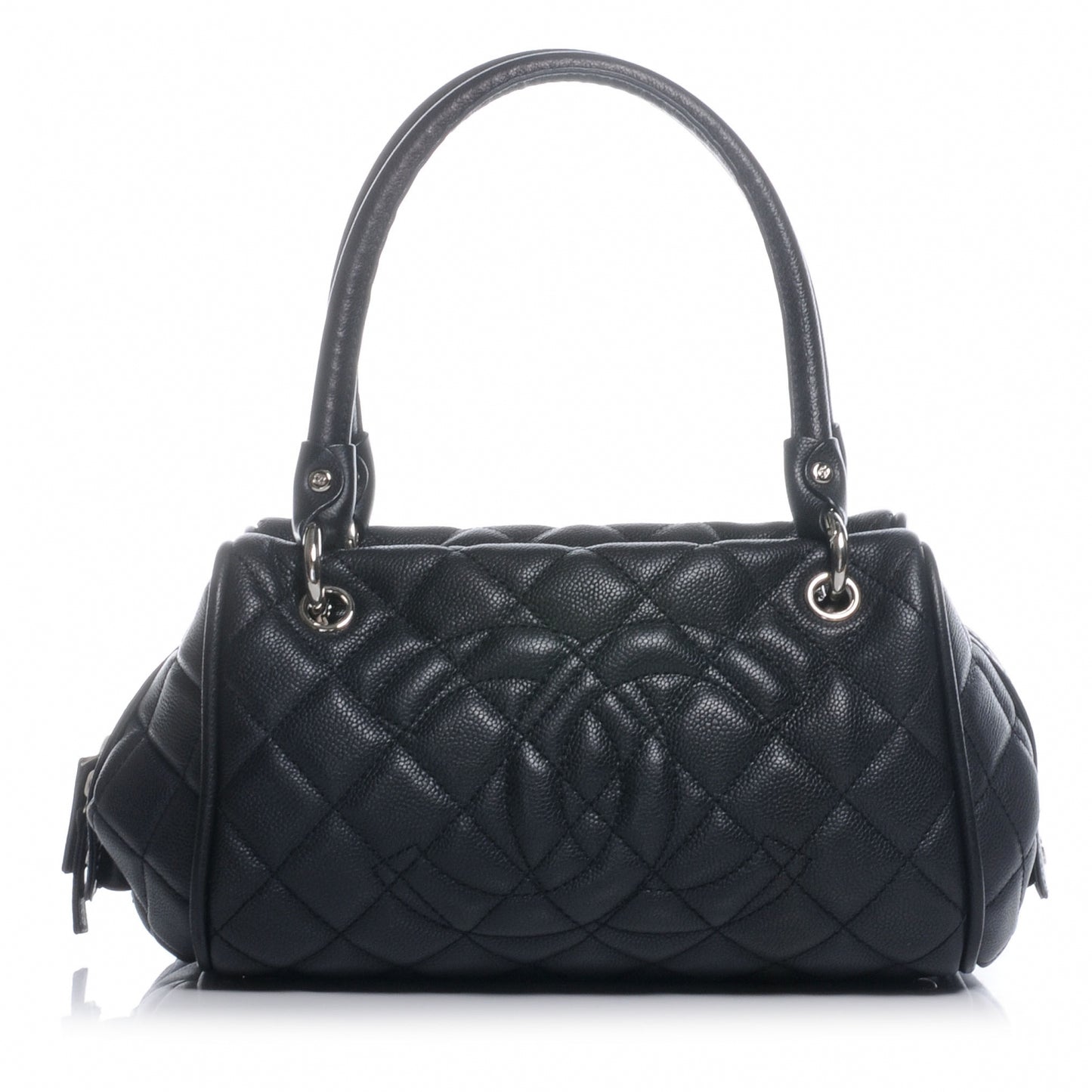 Caviar Quilted Timeless Bowler Black
