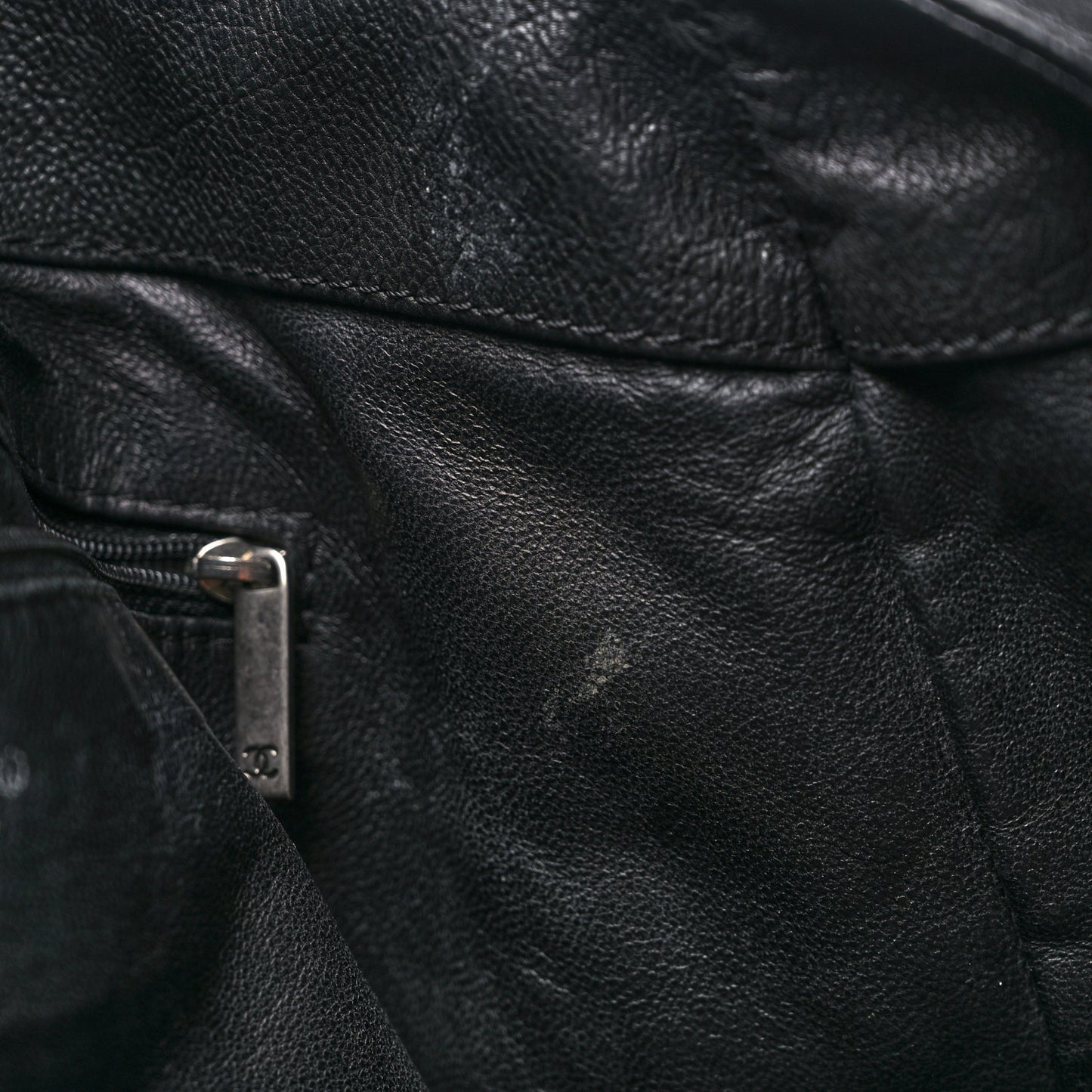 Glazed Calfskin East West Modern Chain Tote Black