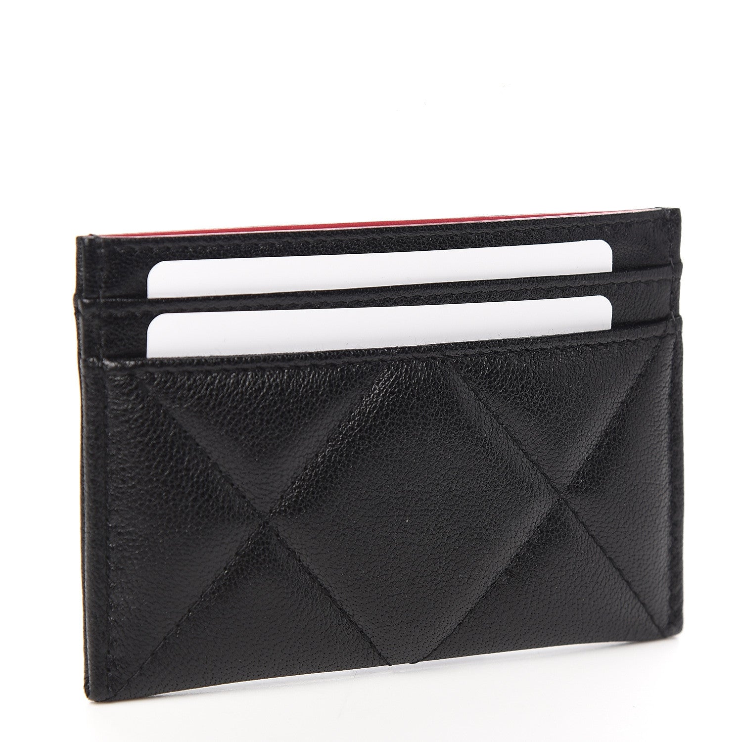 Chanel Shiny Goatskin Quilted Chanel 19 Card Holder Black 2 of 8