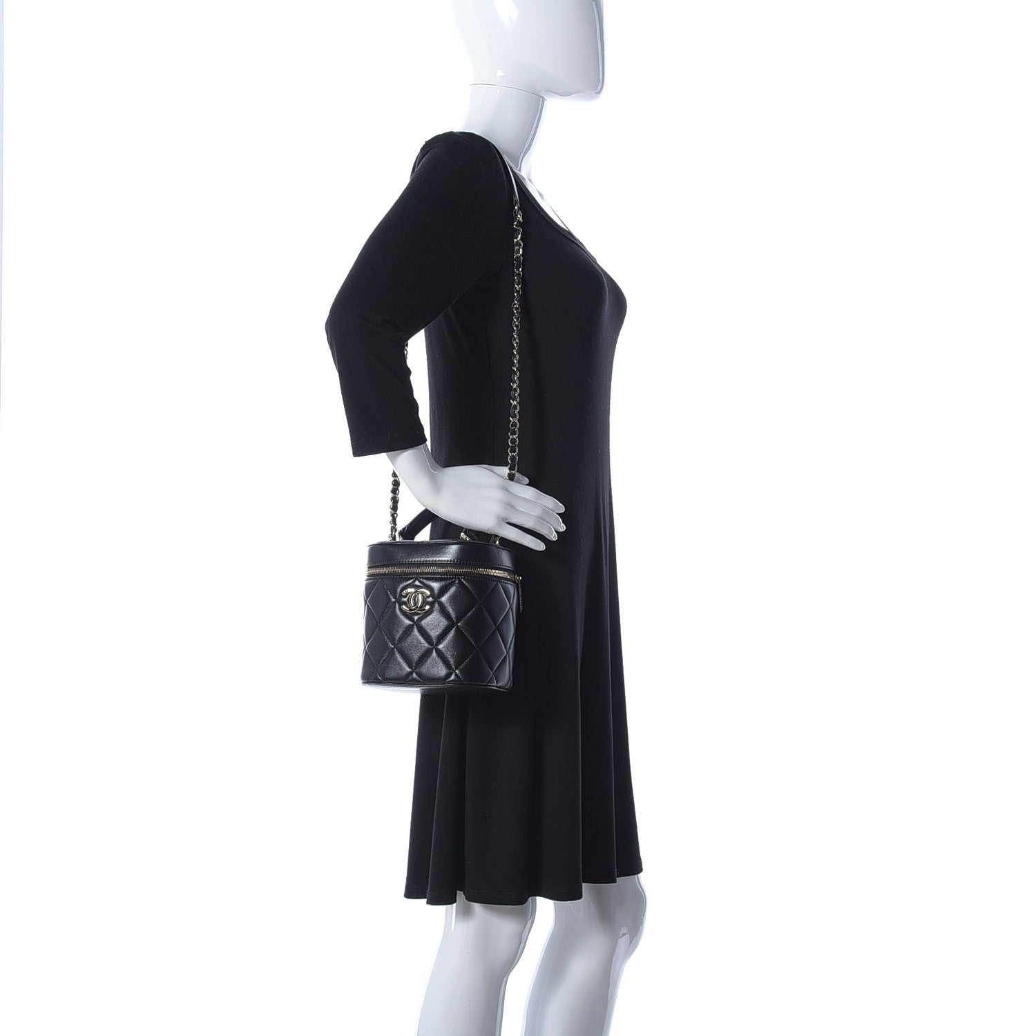 Chanel Lambskin Quilted Trendy Vanity Case Black 2 of 10