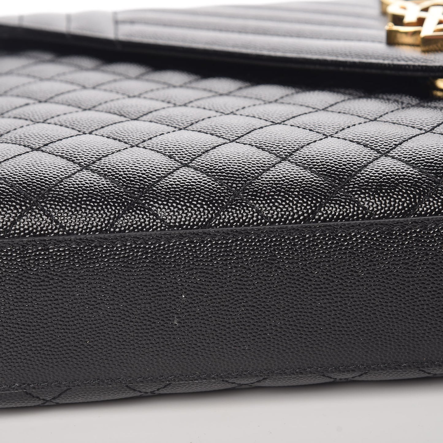 Grain De Poudre Textured Mixed Matelasse Large Triquilt Monogram Satchel Black