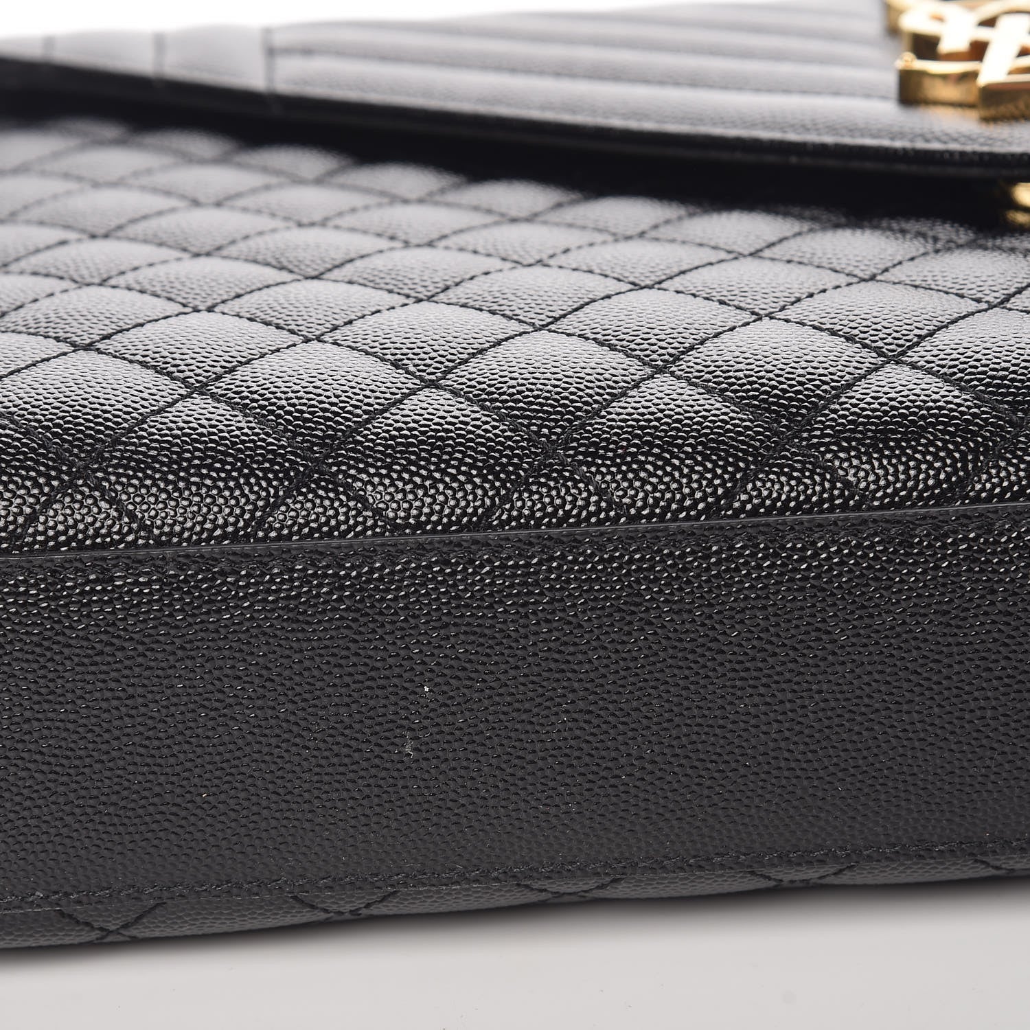 Saint Laurent Grain De Poudre Textured Mixed Matelasse Large Triquilt Monogram Satchel Black 9 of 11