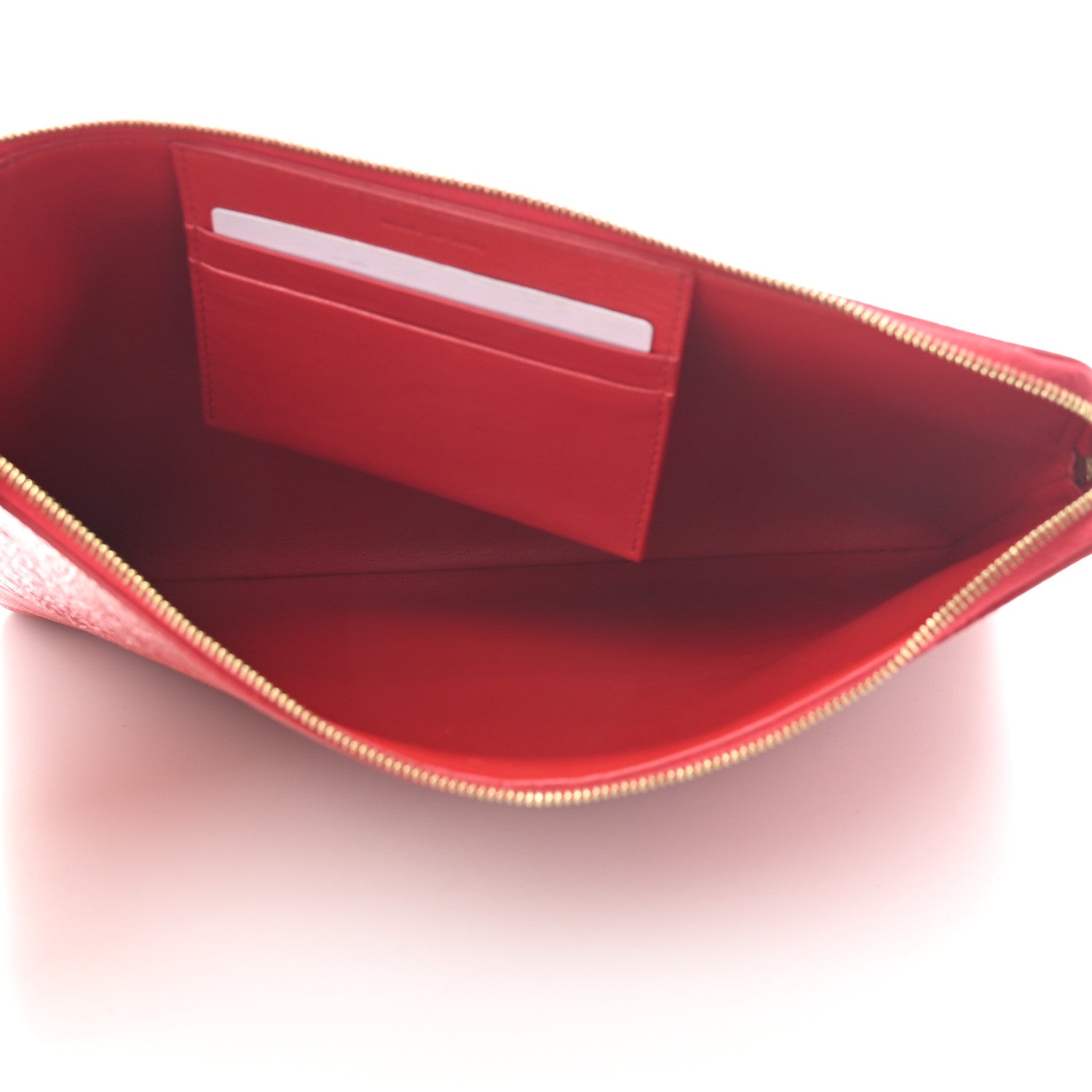 Celine Laminated Lambskin Solo Clutch Pouch Red 5 of 8