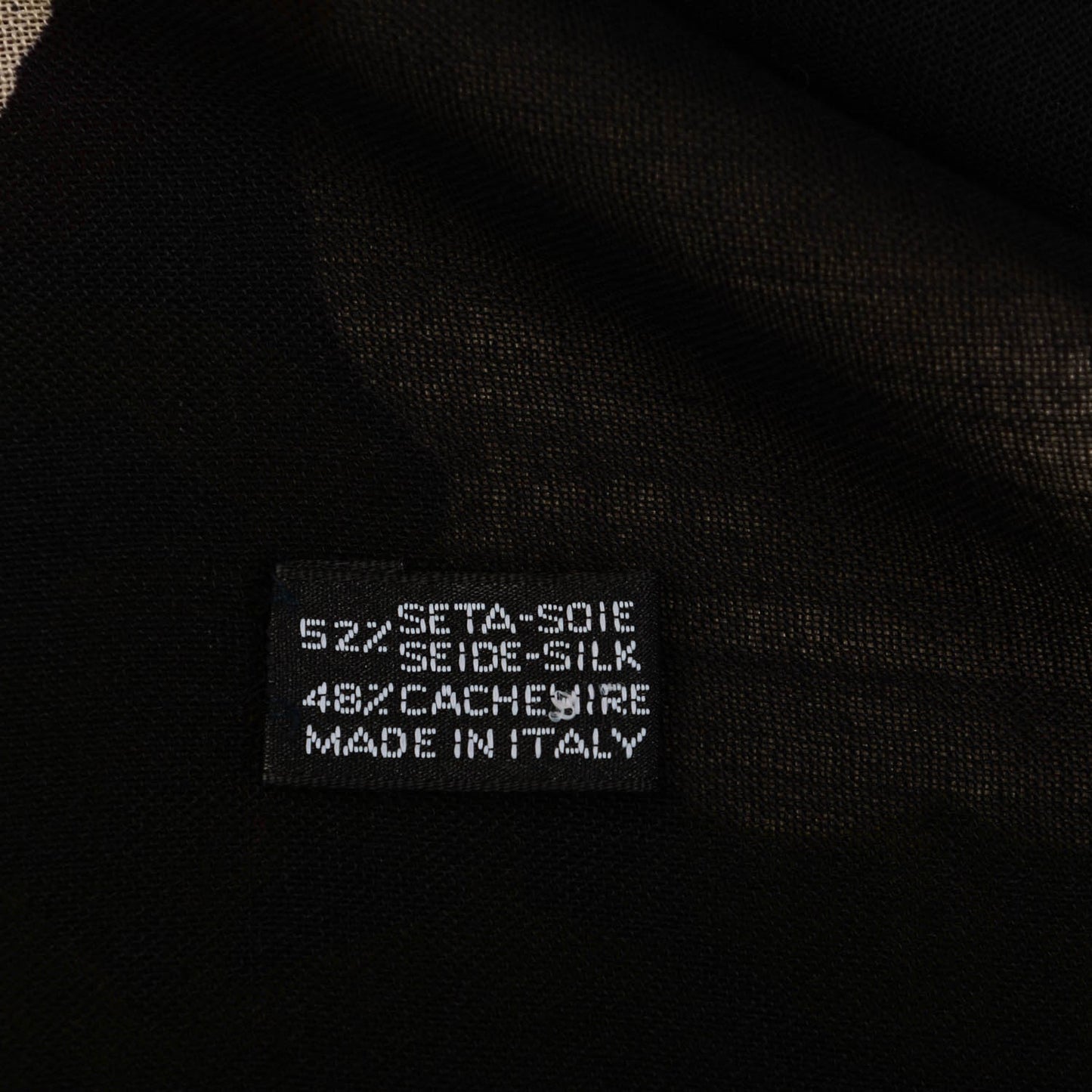 Silk Cashmere Camellia Flower Scarf Black