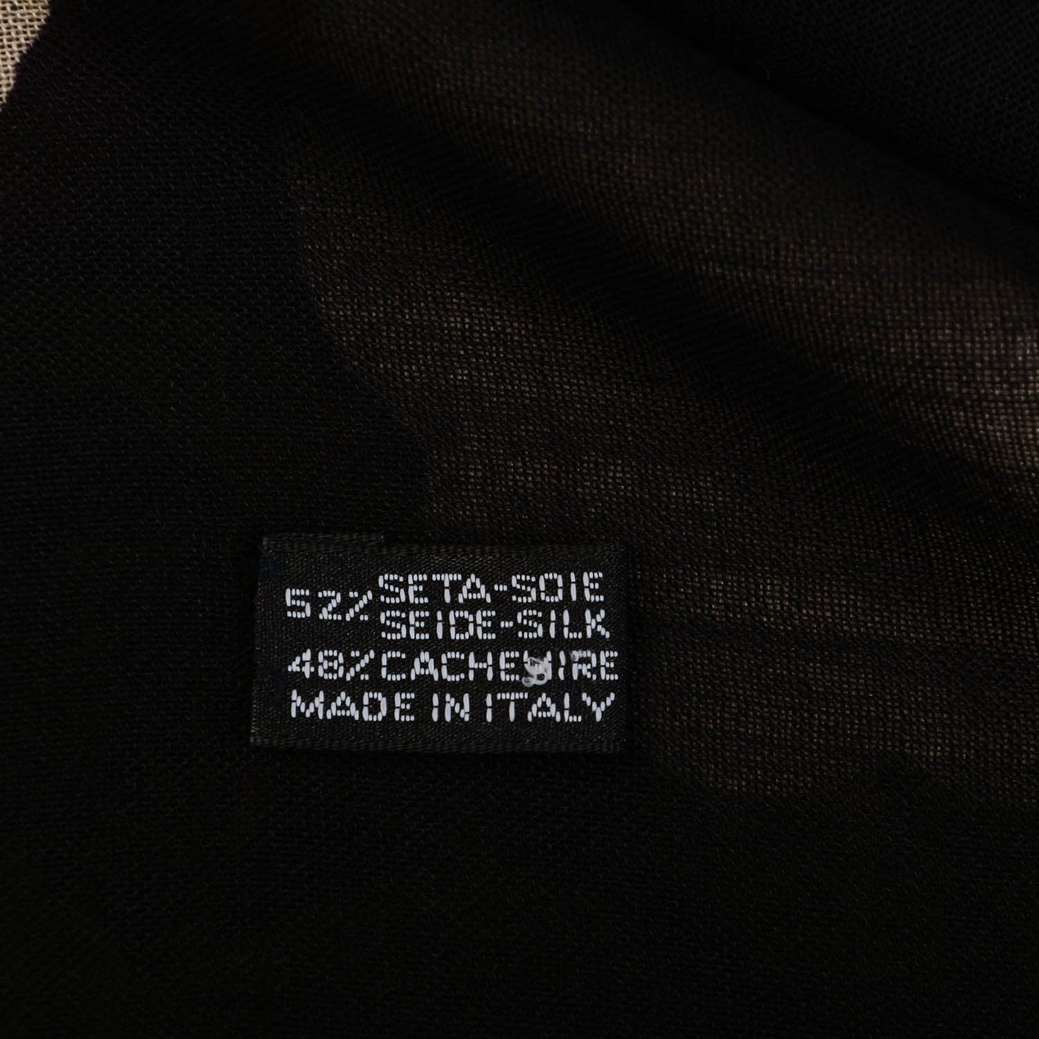 Chanel Silk Cashmere Camellia Flower Scarf Black 5 of 5