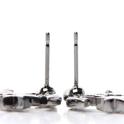 Chanel Crystal CC Starfall Earrings Silver 3 of 5