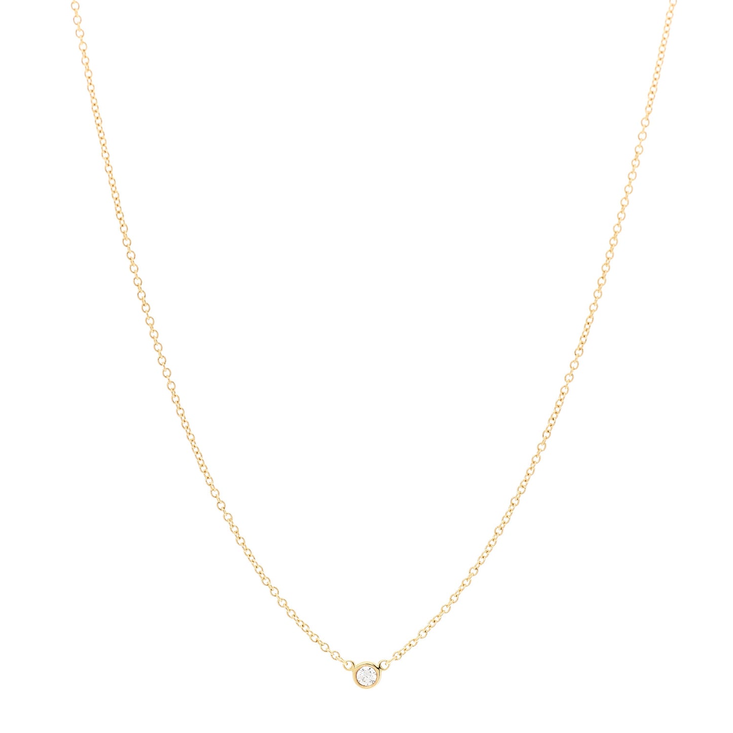 18K Yellow Gold Diamond .05ct Elsa Peretti Diamonds by the Yard Pendant Necklace