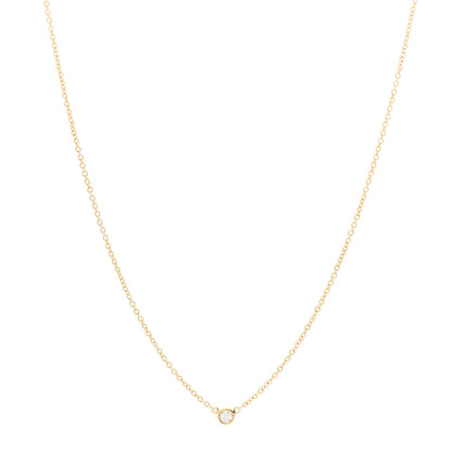 Tiffany 18K Yellow Gold Diamond .05ct Elsa Peretti Diamonds by the Yard Pendant Necklace 1 of 5