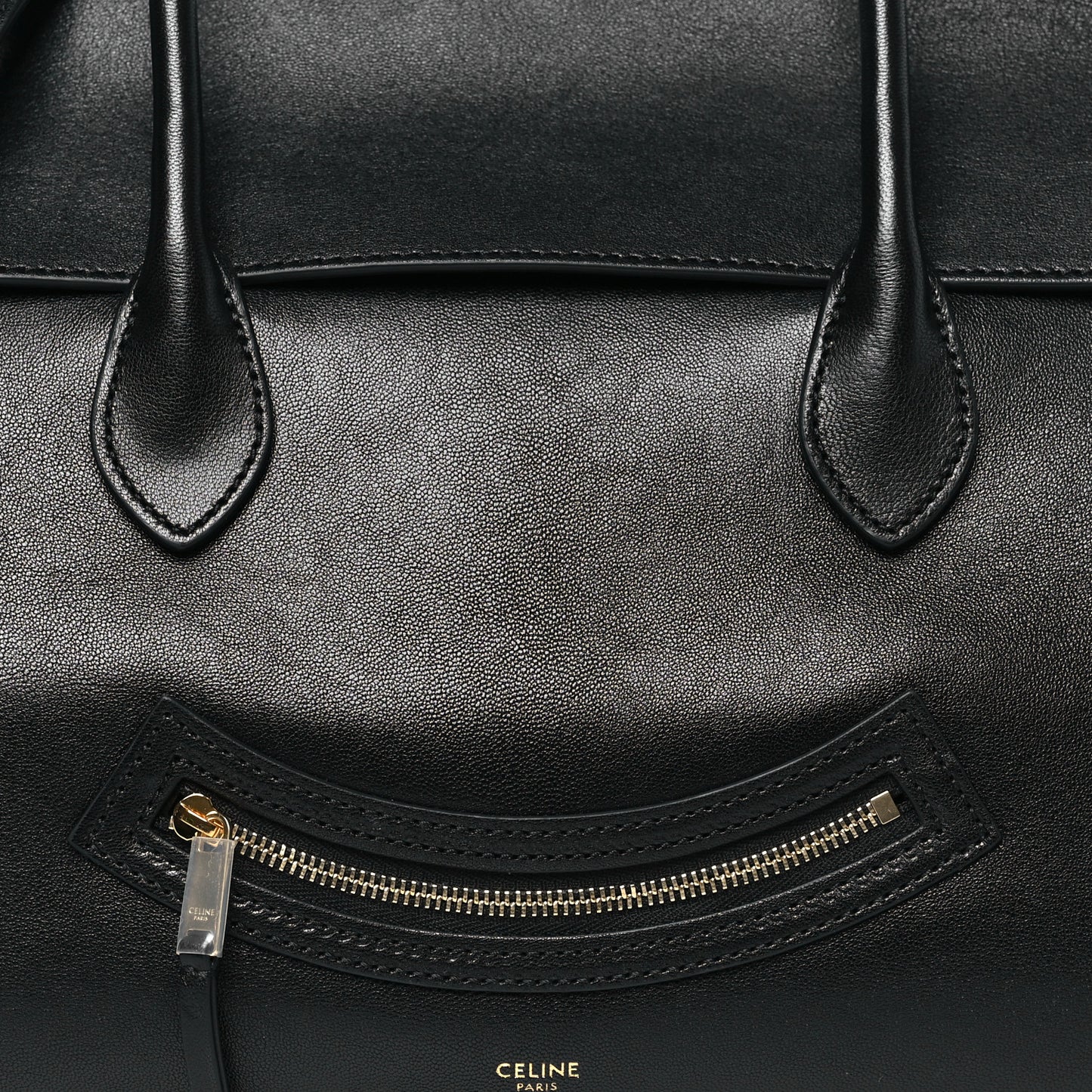 Supple Shiny Lambskin Medium Smiling New Luggage Black