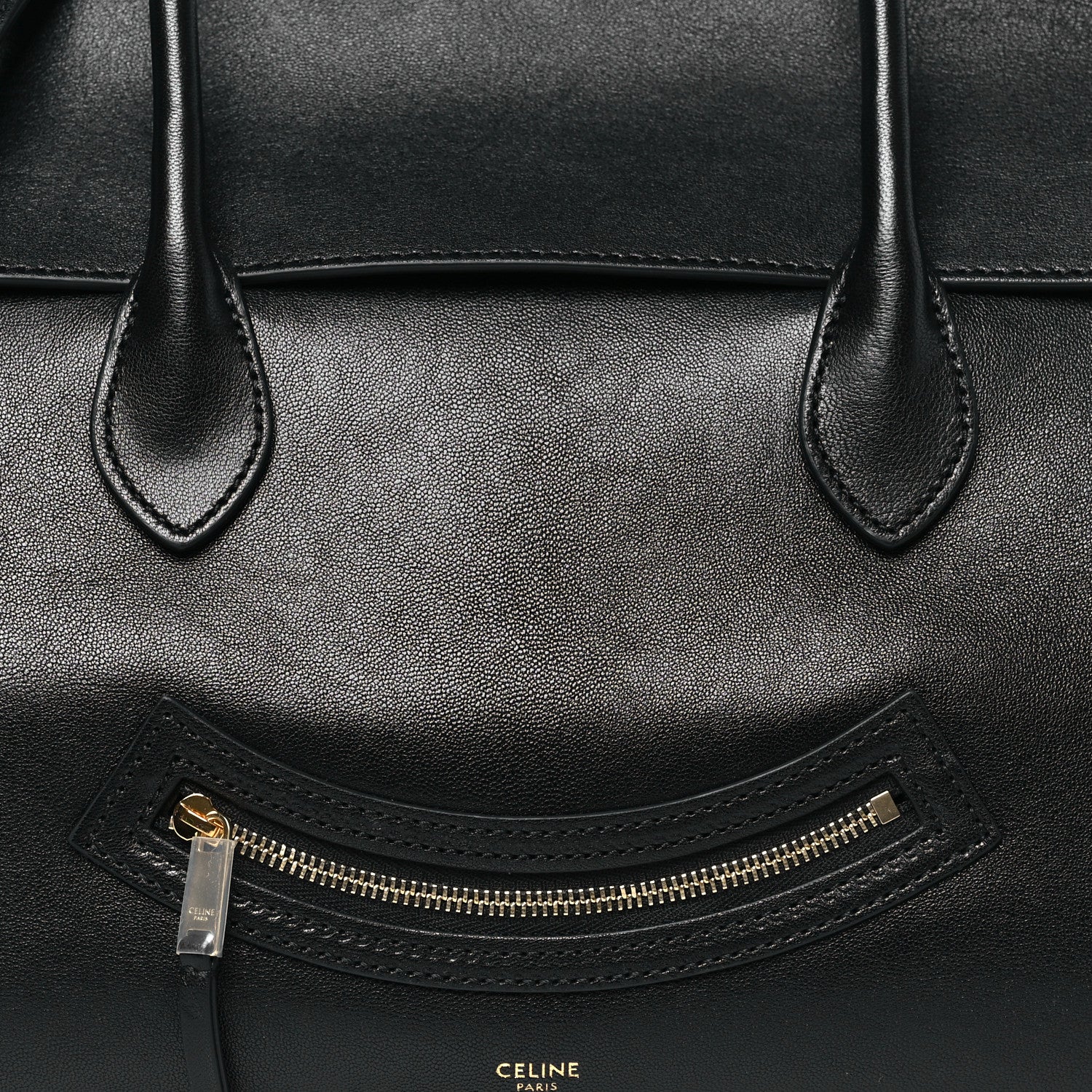 Celine Supple Shiny Lambskin Medium Smiling New Luggage Black 8 of 10