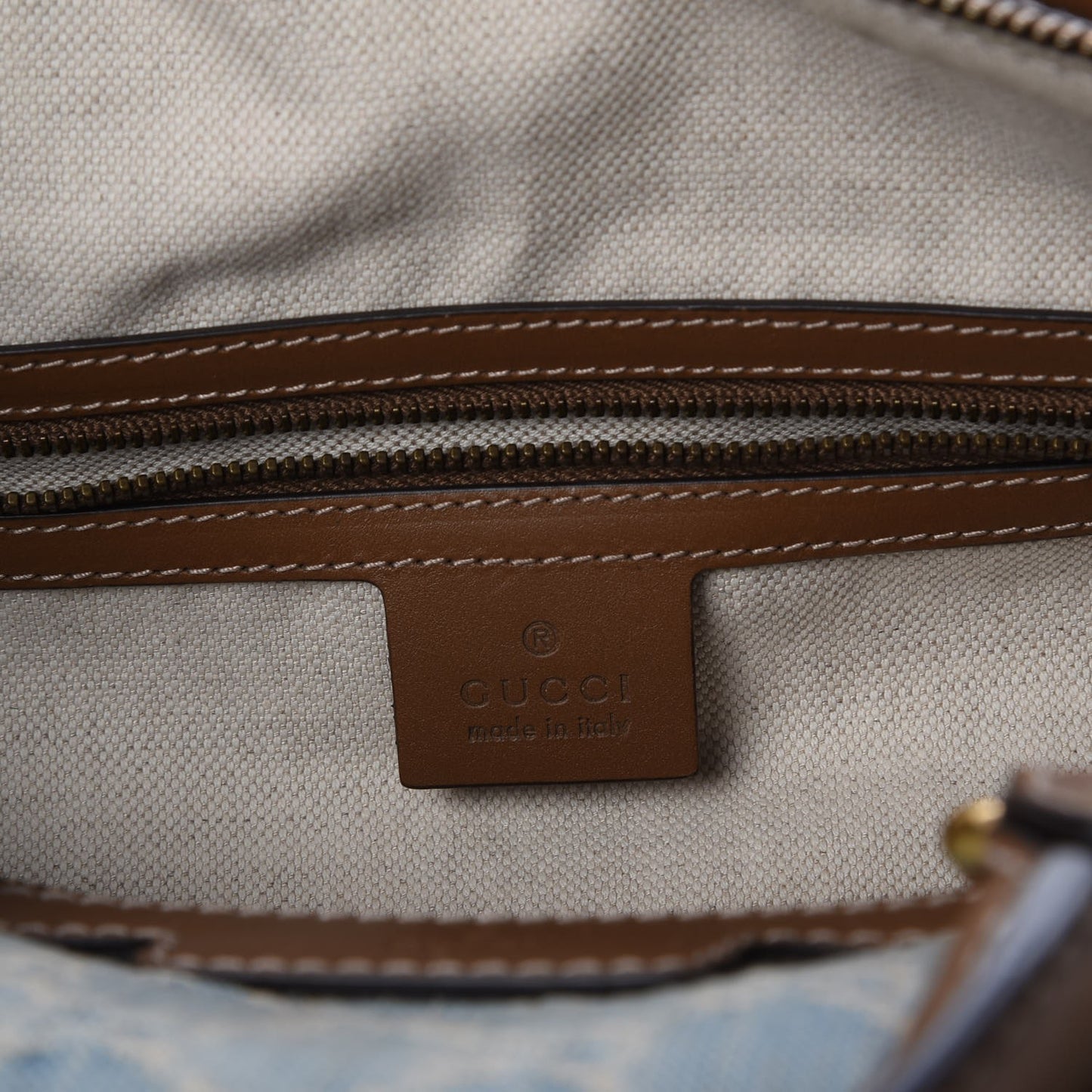 Denim Monogram Vintage Web Medium Boston Blue
