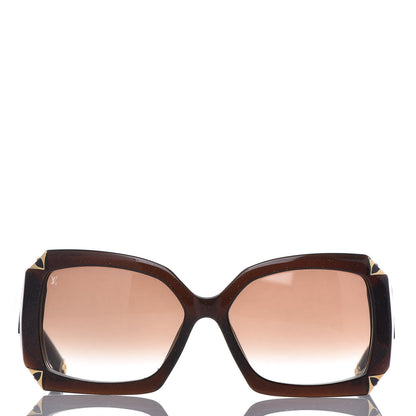 Louis Vuitton Hortensia Cat Eye Sunglasses Z0366W Brown Glitter 2 of 7