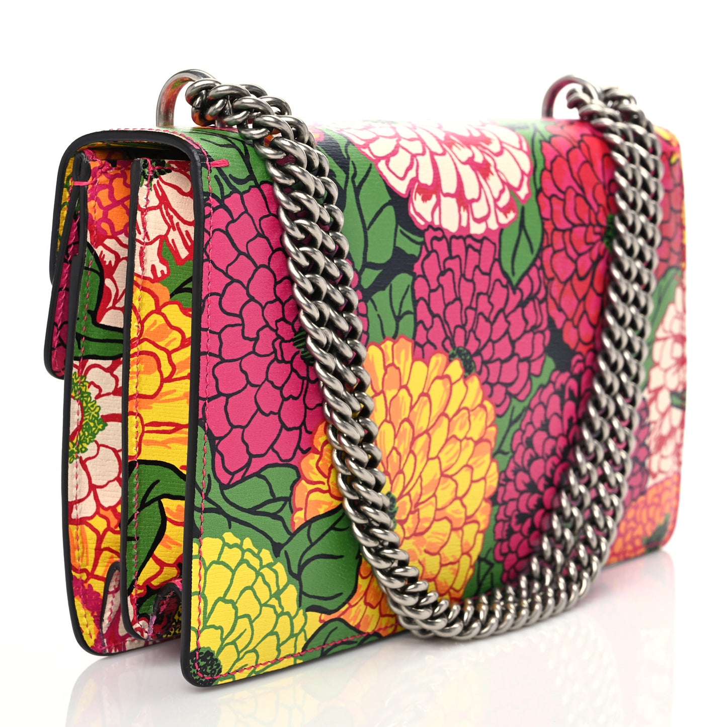 X KEN SCOTT New Shangai Calfskin Pomponica Print Small Dionysus Shoulder Bag Multicolor