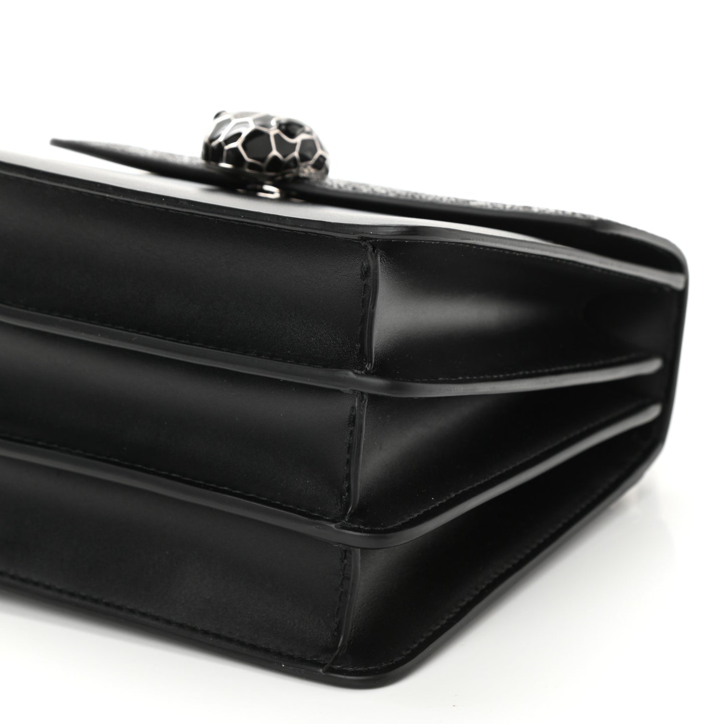 Calfskin Galuchat Serpenti Forever Crossbody Black