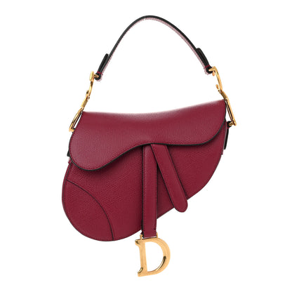 Christian Dior Grained Calfskin Mini Saddle Bag Red 1 of 10
