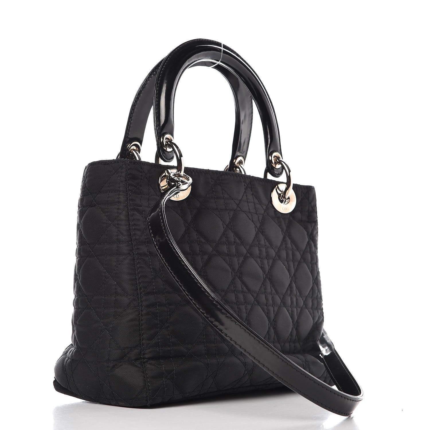 Christian Dior Nylon Cannage Medium Lady Dior Black 3 of 7