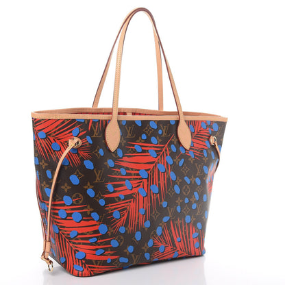 Louis Vuitton Monogram Jungle Dots Neo Neverfull MM Coquelicot Denim 3 of 7