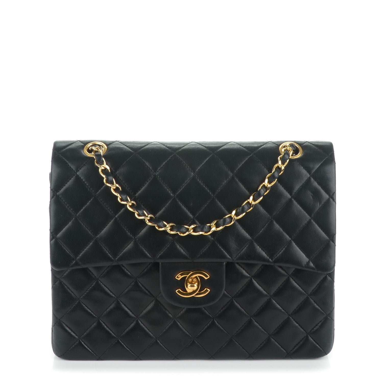 Chanel Lambskin Quilted Medium Double Flap Black 1 of 7