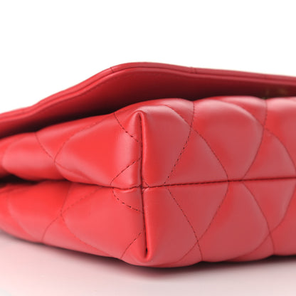Balenciaga Nappa Calfskin Quilted Medium Touch B Shoulder Bag Bright Red 7 of 8
