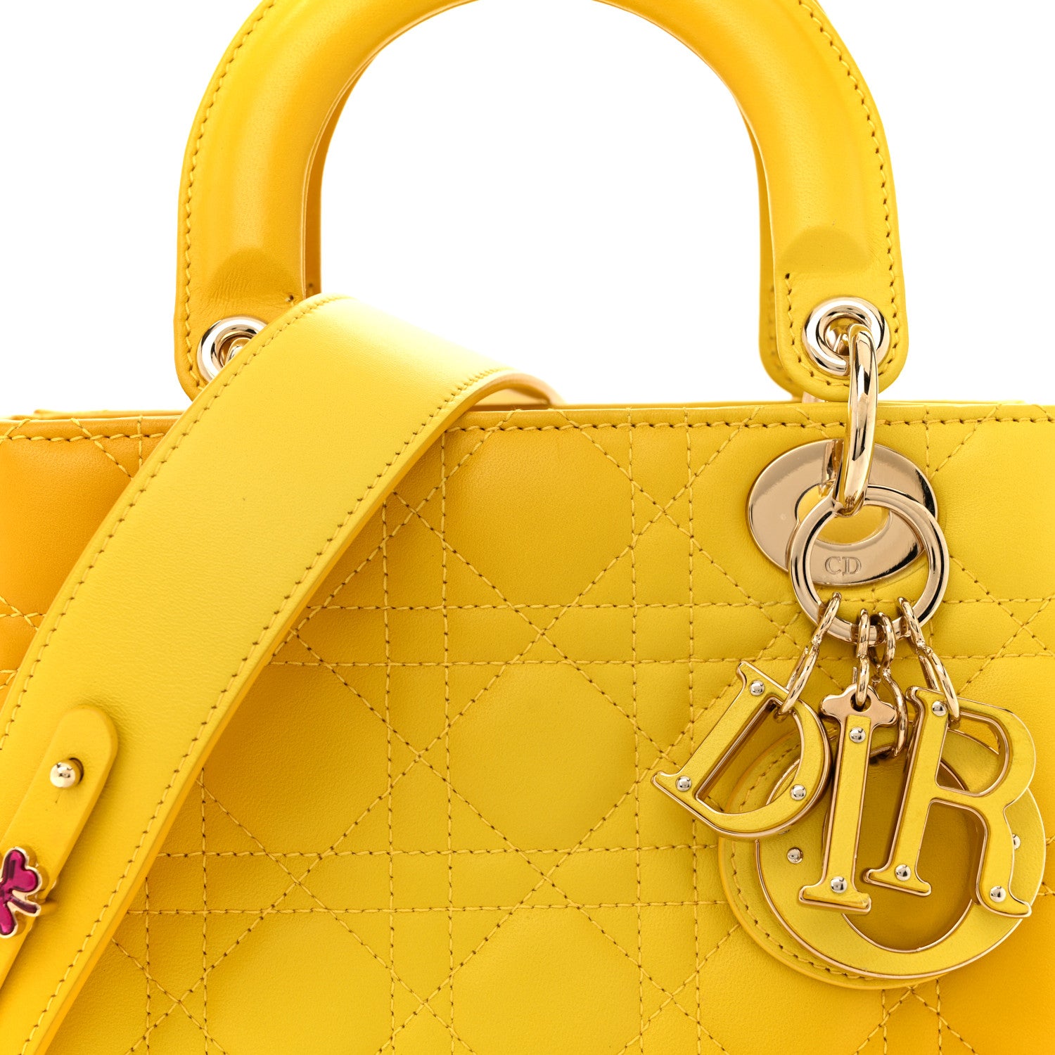 Christian Dior Lambskin Cannage Gradient Small My ABCDior Lady Dior Yellow 8 of 17