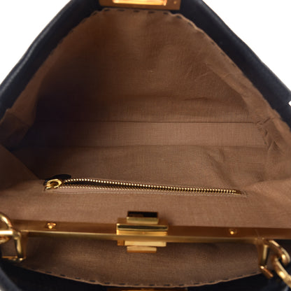Fendi Cuoio Romano Selleria Large Peekaboo Iconic Satchel Black Moro 5 of 10