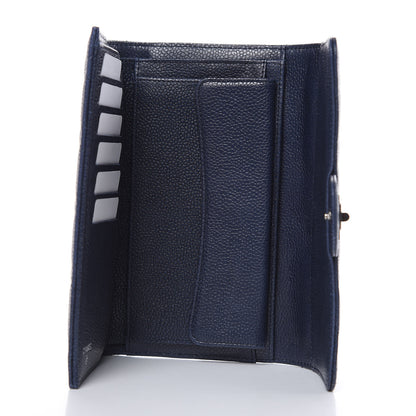 Chanel Metallic Caviar Quilted Reissue Long Flap Wallet Navy Blue 5 of 16
