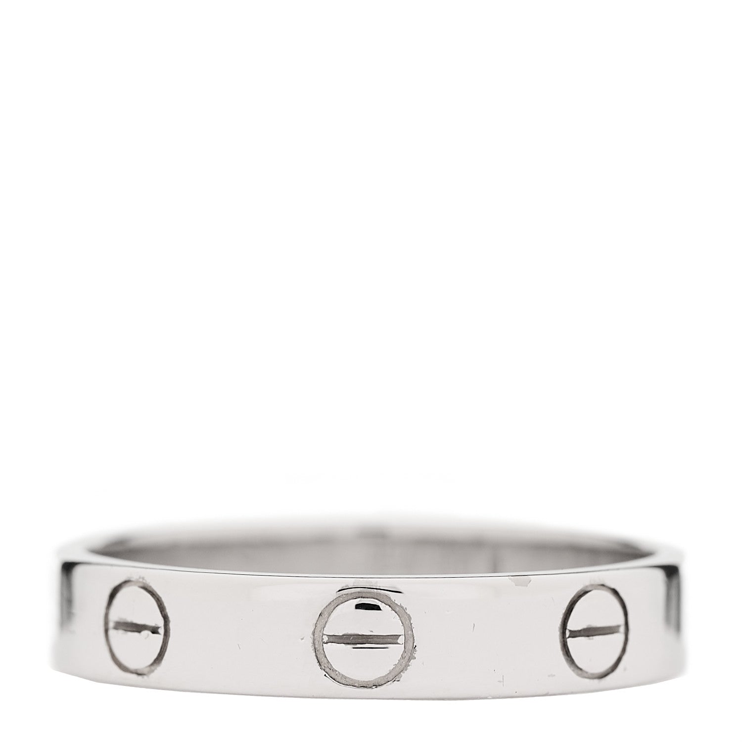 Cartier 18K White Gold 3.5mm LOVE Wedding Band Ring 52 6 3 of 4
