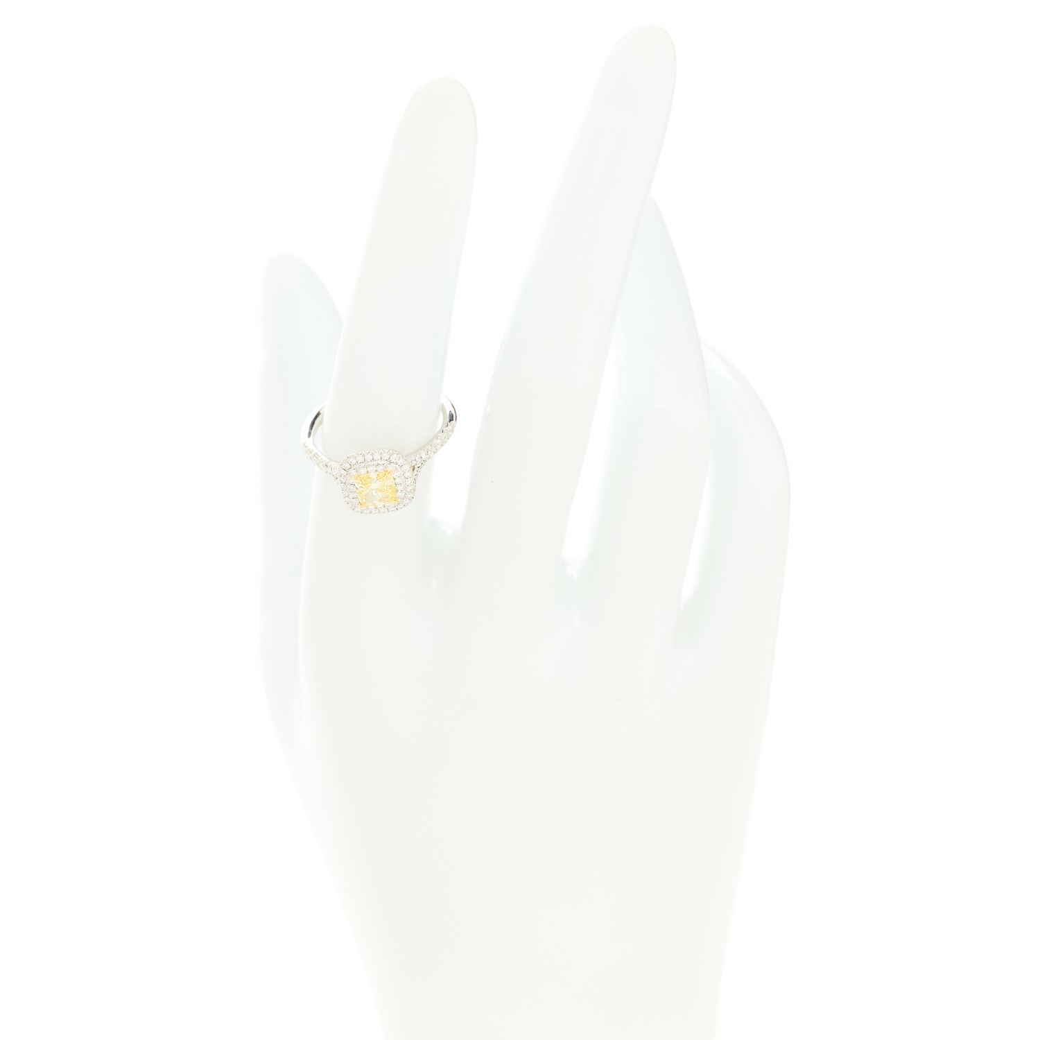 Tiffany Platinum 18K Yellow Gold Fancy Intense Yellow Diamond .75ct Soleste Engagement Ring 54 7 2 of 7