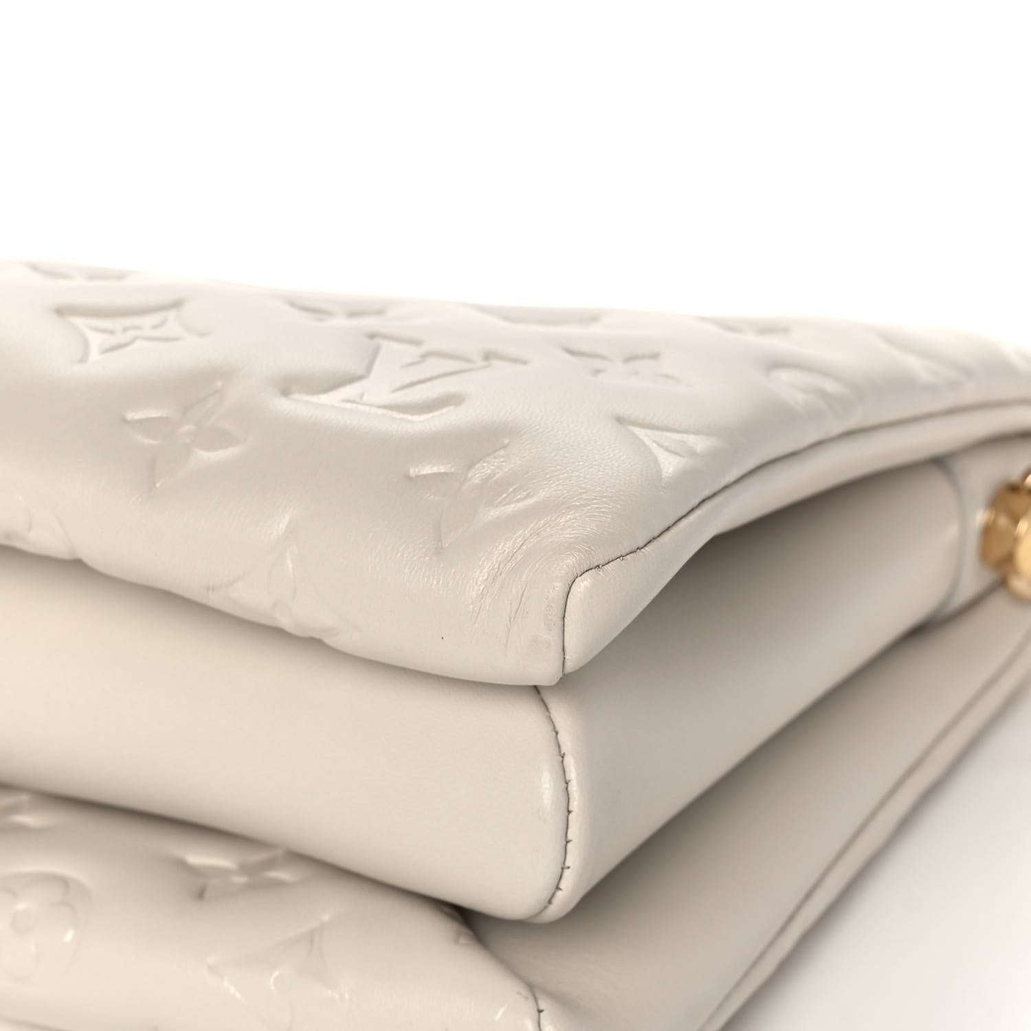 Louis Vuitton Lambskin Embossed Monogram Coussin PM Cream 12 of 13