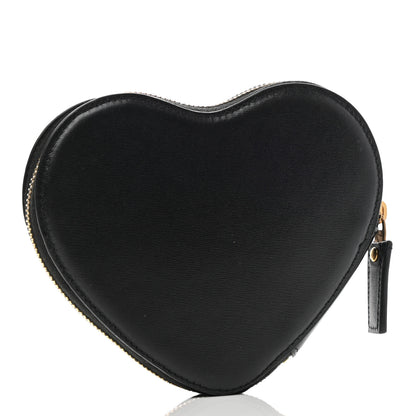 Saint Laurent Calfskin Nylon Heart Foldable Tote Bag Black 4 of 12