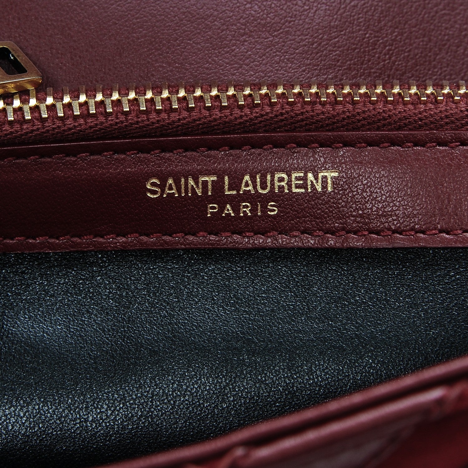 Saint Laurent Calfskin Suede Matelasse Chevron Medium Monogram College Bag Burgundy 7 of 9