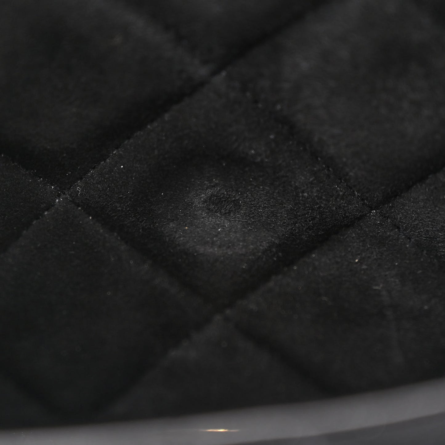 Suede Quilted Small Single Flap Black