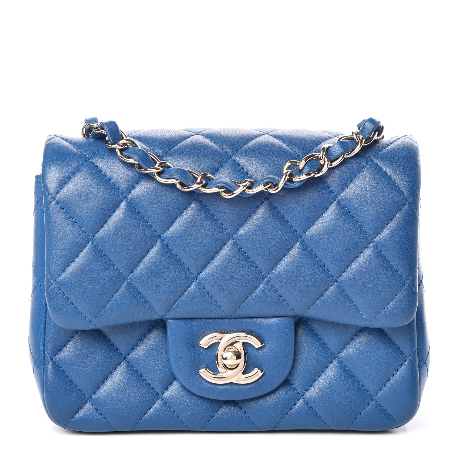 Chanel Lambskin Quilted Mini Square Flap Blue 1 of 11