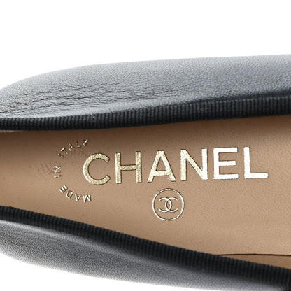 Chanel Lambskin Patent CC Cap Toe Ballerina Flats 36.5 Black 7 of 8
