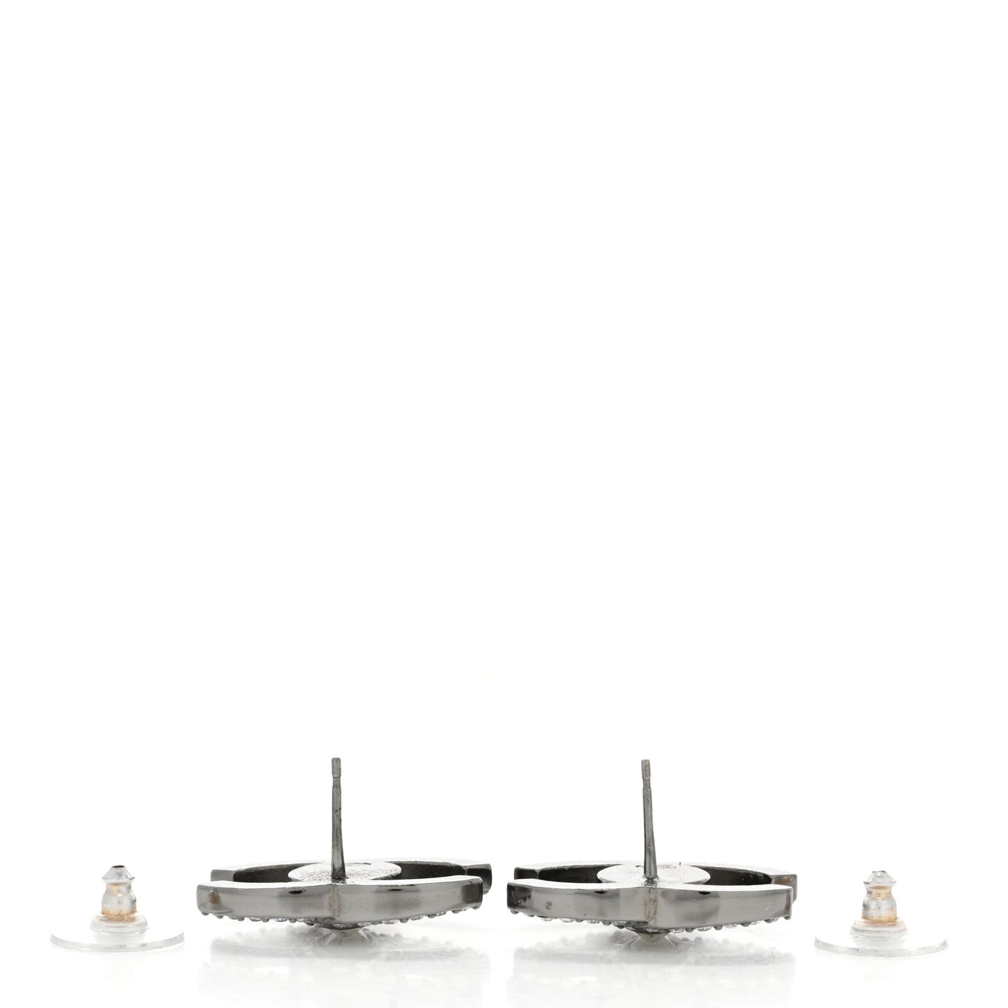 Ruthenium Crystal CC Earrings Silver