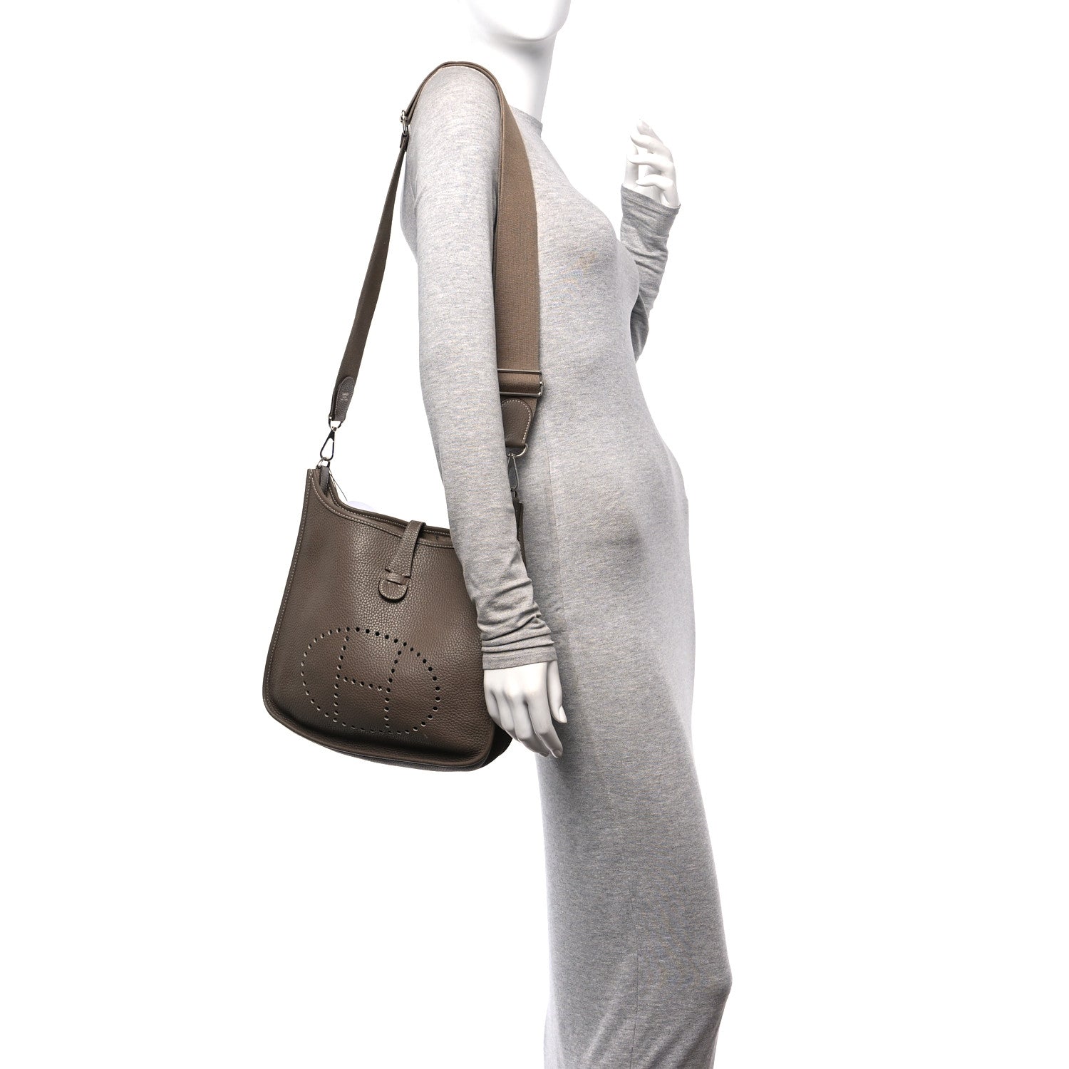 Hermes Taurillon Clemence Evelyne III PM Etoupe 2 of 12