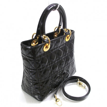 Christian Dior Patent Cannage Lady Dior Black 3 of 9