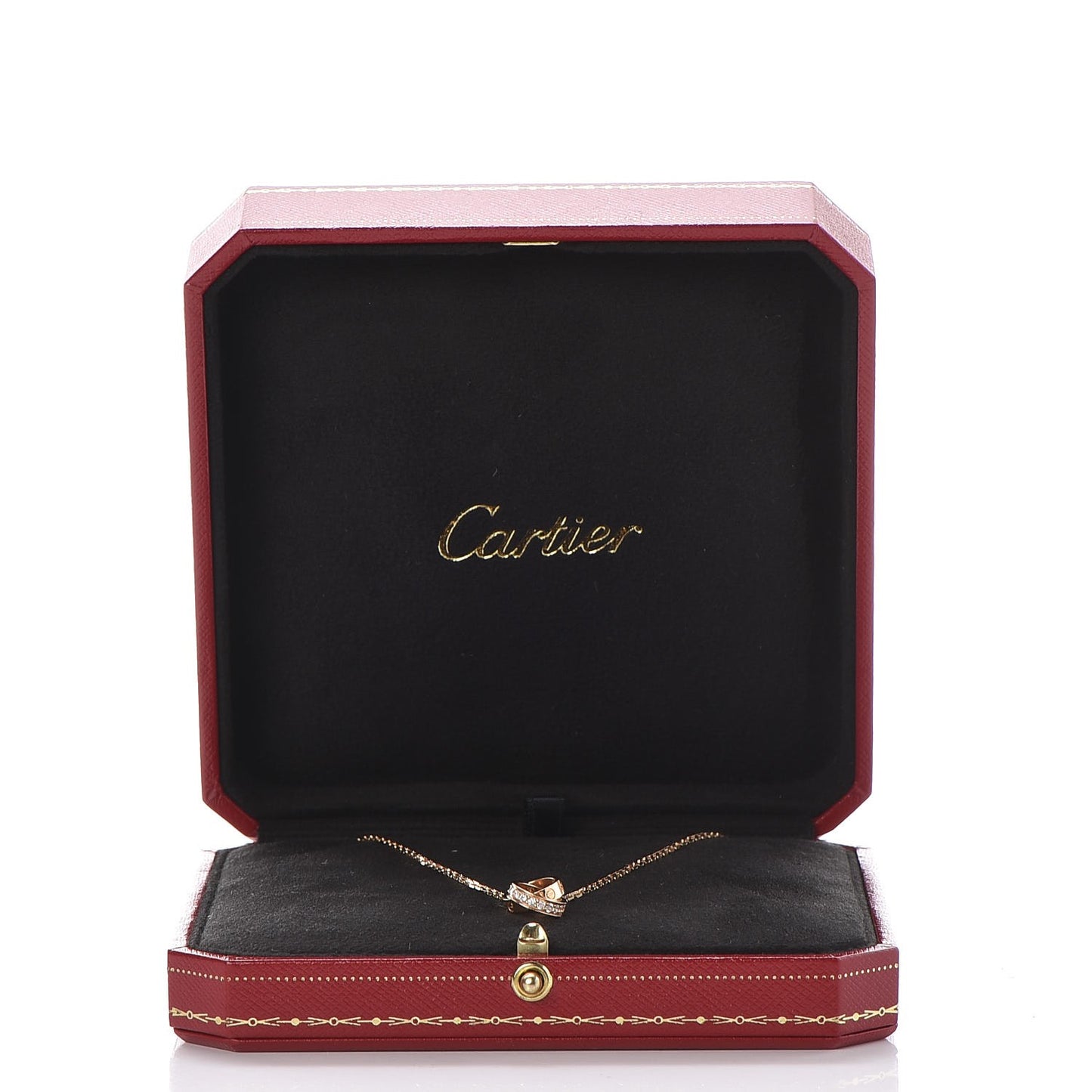 18K Pink Gold Diamond Interlocking LOVE Necklace