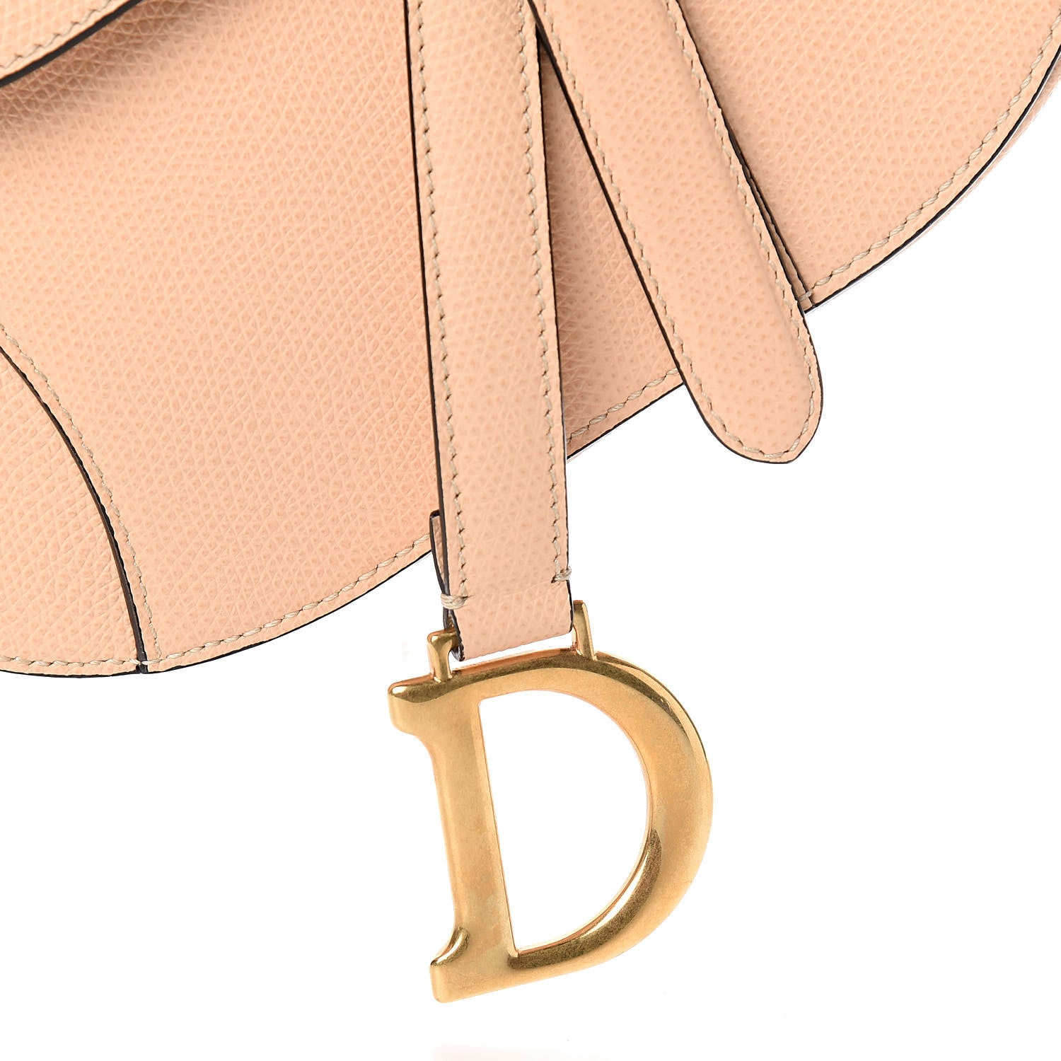 Christian Dior Grained Calfskin Mini Saddle Bag Nude 9 of 9