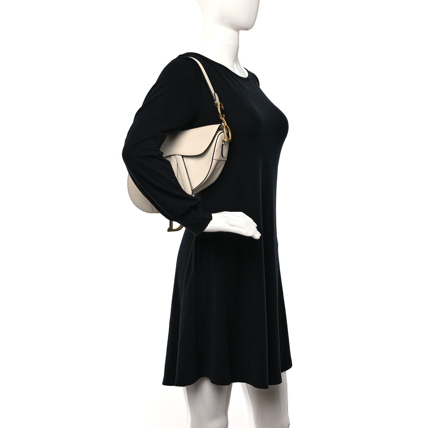 Christian Dior Grained Calfskin Saddle Bag White 2 of 14