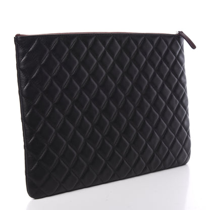 Chanel Lambskin Quilted Large Cosmetic Case Black 2 of 8
