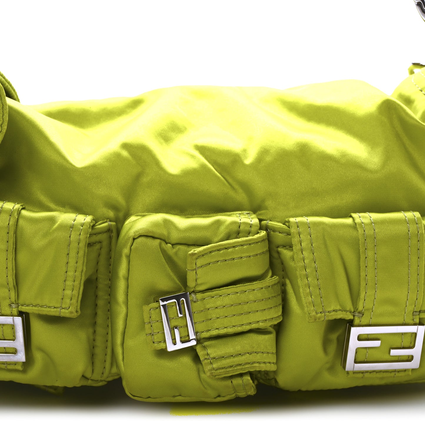 Econyl Cuoio Romano Multipocket Baguette Wasabi