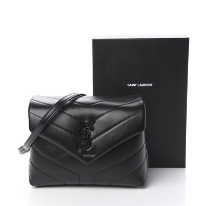 Saint Laurent Calfskin Y Quilted Monogram Toy Loulou Crossbody Bag Black 11 of 11