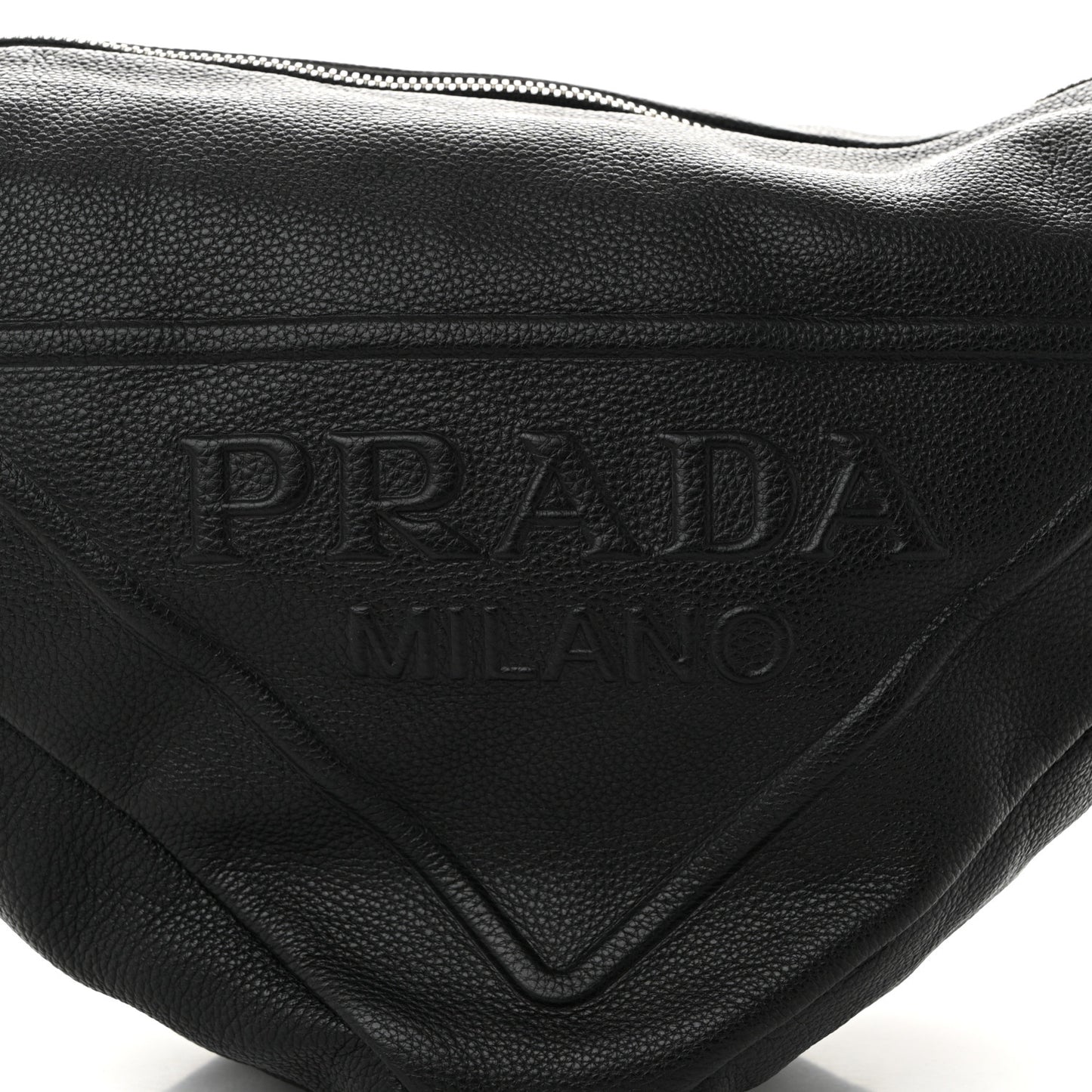 Vitello Daino Triangle Shoulder Bag Black