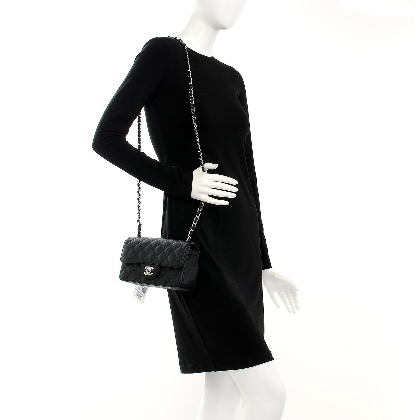 Caviar Quilted Mini Rectangular Flap Black