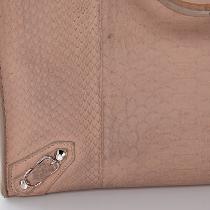 Balenciaga Python Papier A5 Zip Around Tote Old Rose 12 of 22