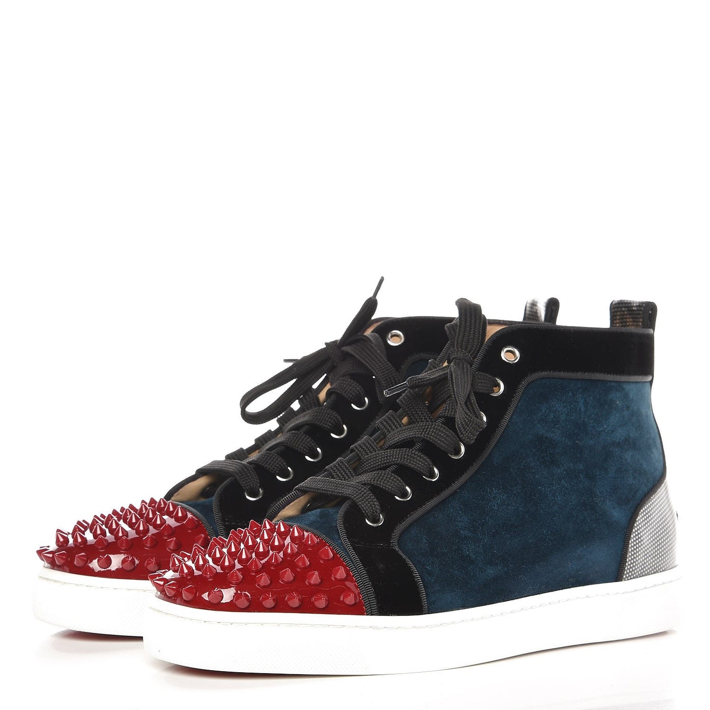 Mens Suede Patent Spikes Lou Orlato Flat Sneakers 42 Blue Khol