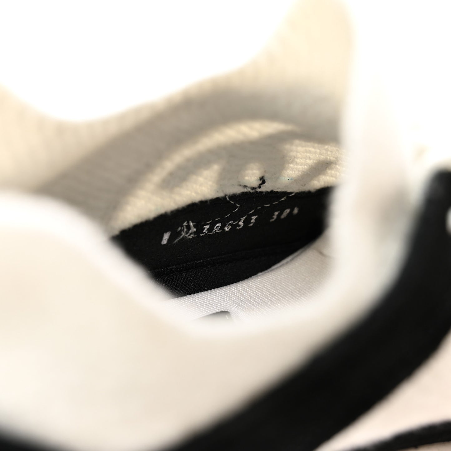 Fabric Suede Calfskin CC Sneakers 38.5 White Black